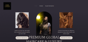 Haircare.bz premium haircare website mockup showing responsive design on desktop and mobile devices